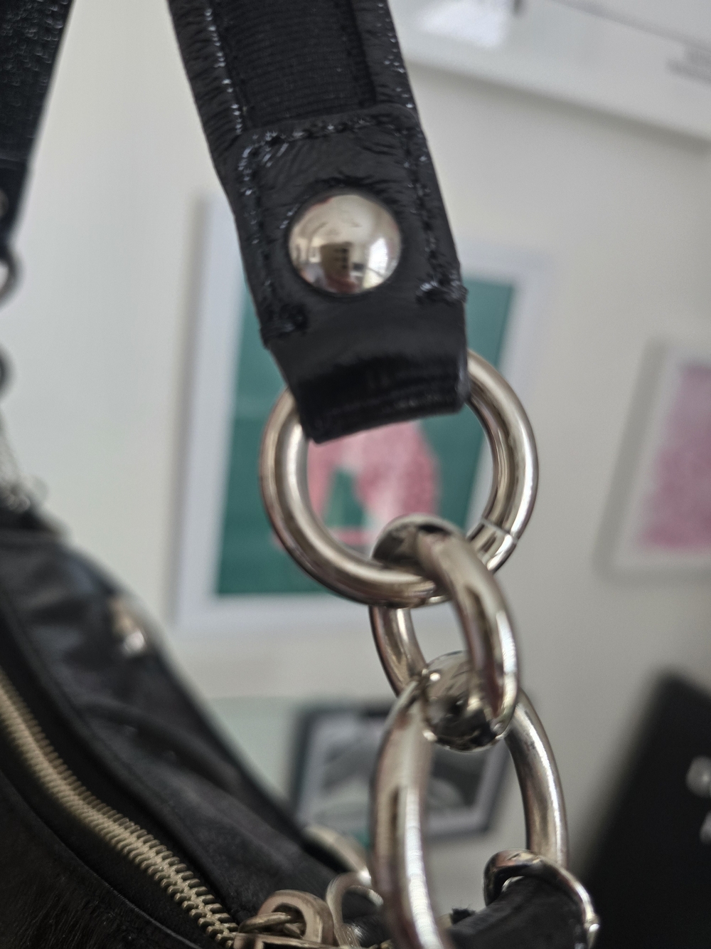 Authentic Coach Y2K Poppy Groovy Purse Black Patent Leather W/Cherry Charm - Picture 5 of 10